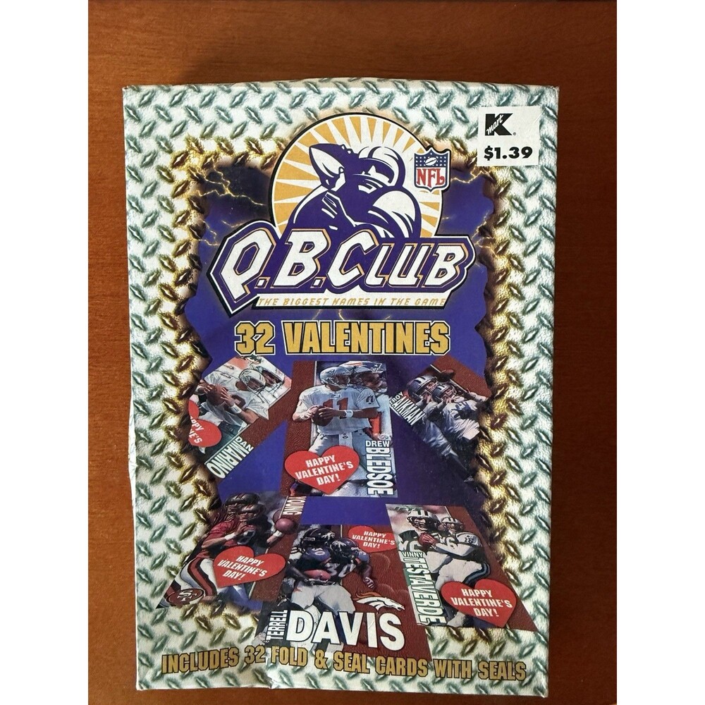 1999 QB CLUB VALENTINES FOOTBALL New Box Of 32 Valentines, Marino, Favre, Aikman
